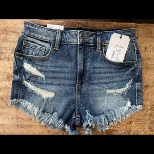 Jean high rise cutoff shortie. NWT